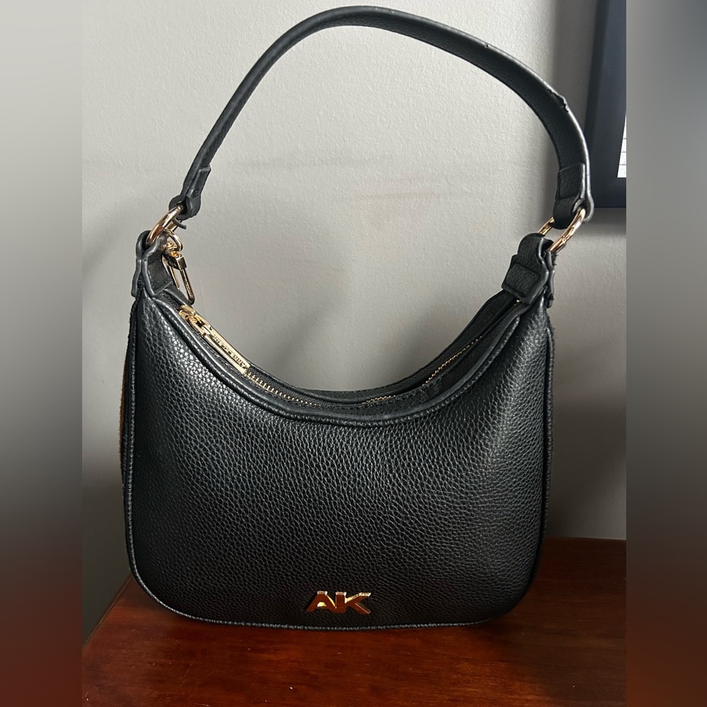Ann Klein Black Leather Shoulder Bag